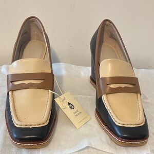 Sanctuary Cream and Brown Loafers